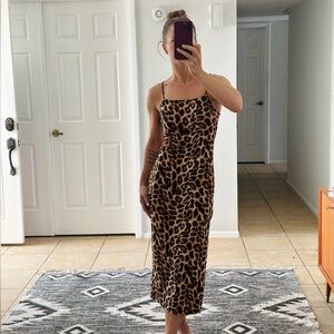 Animal Print Knit Maxi Dress XS